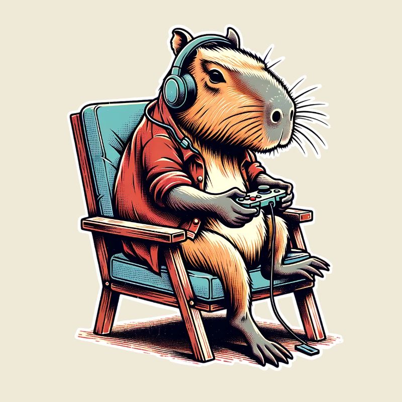 Capybara Gaming Nerd