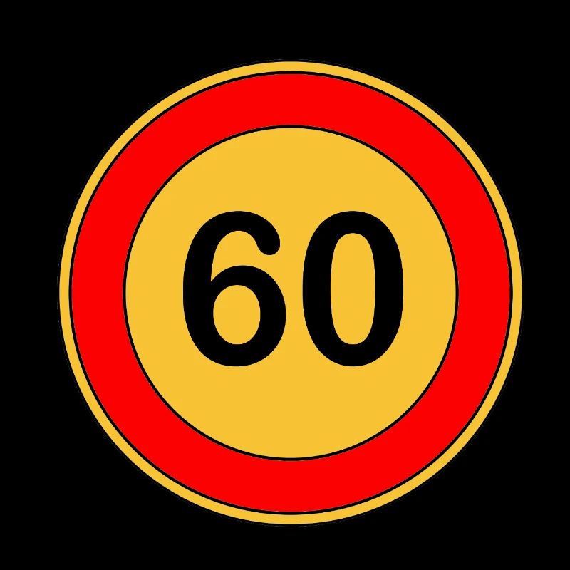 60e anniversaire , 60 ans , Panneau de signalisation jaune