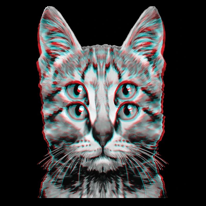 Glitch Chat Étrange Chaton Illusion D’optique