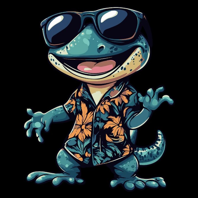 Echse Comic Lustig Sommer