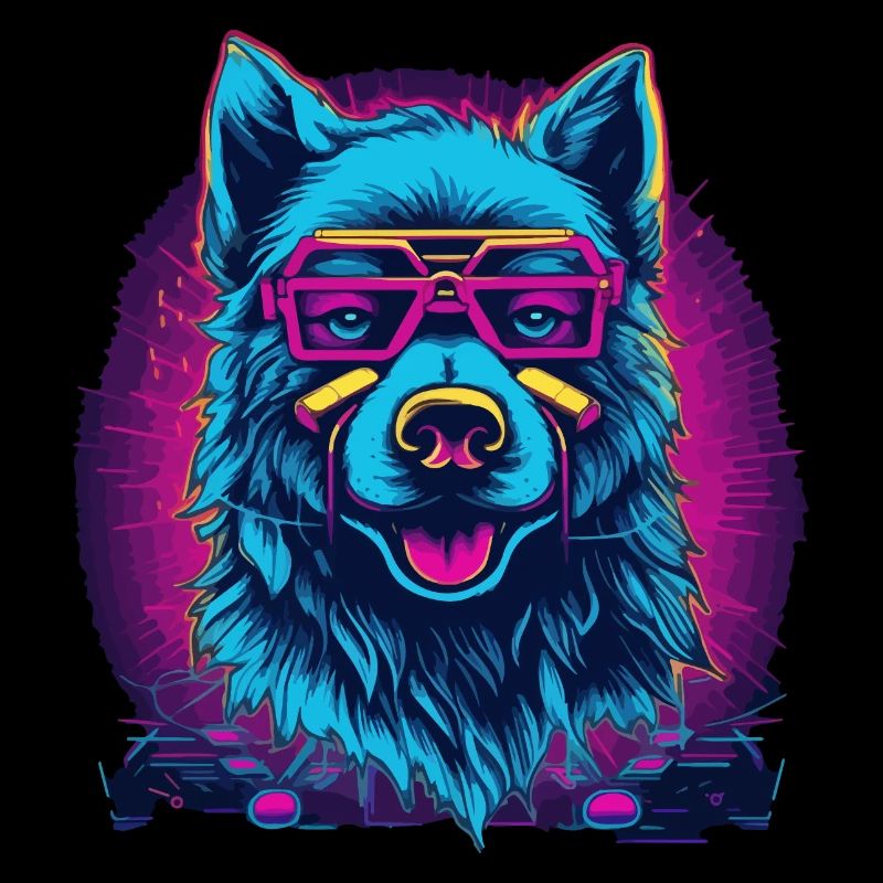Neonwolf Retro Brillenwolf