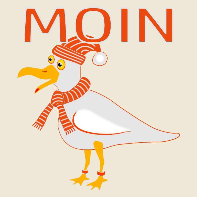 Funny seagull with cap