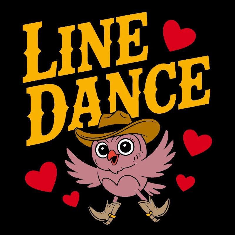 Line dance owl with hat
