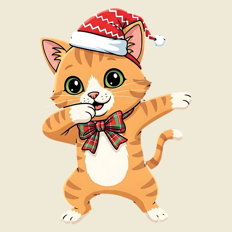 Danse drôle de Noël avec chat et dabbing.