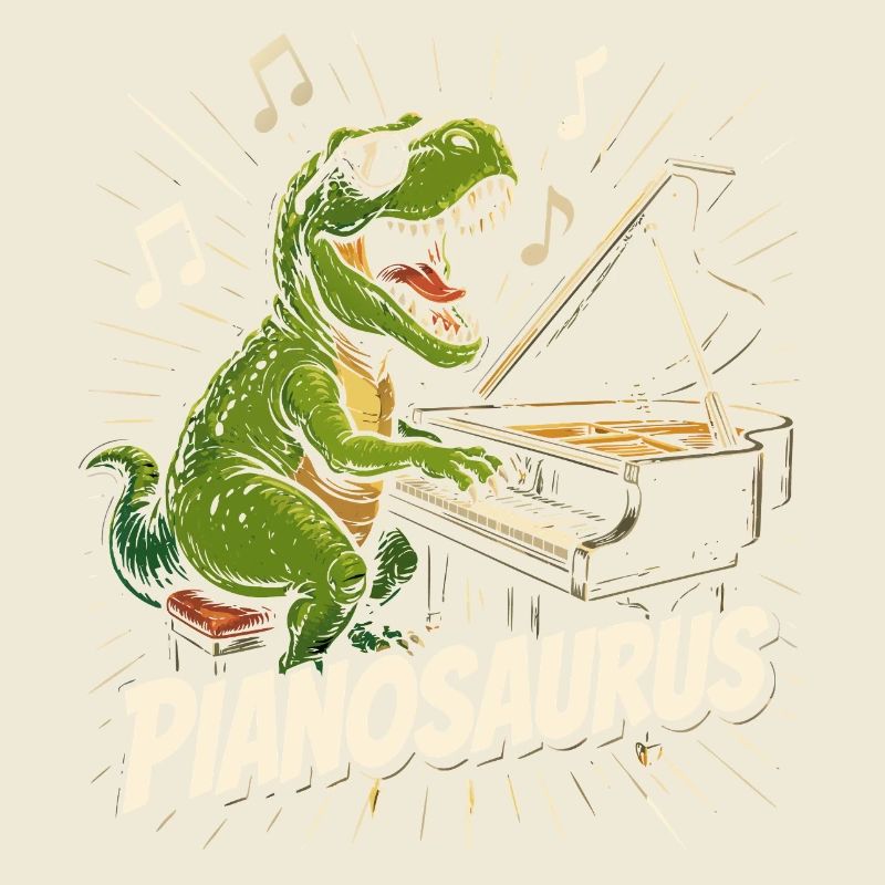 Fun Pianist Dinosaur