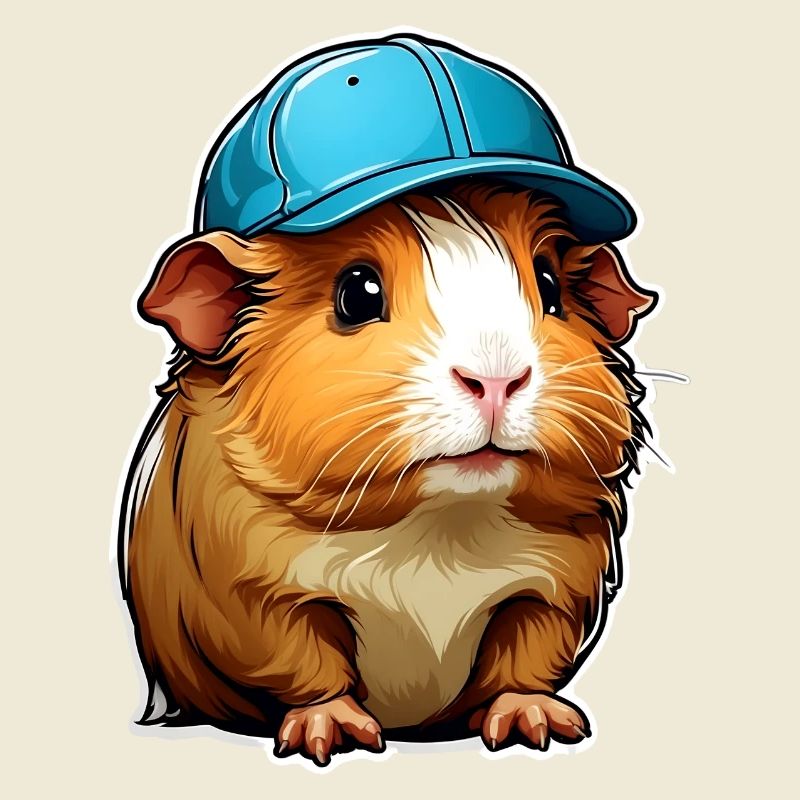 Guinea pig with blue cap