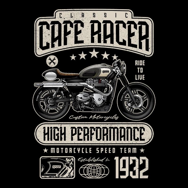 Cafe Racer Motorrad Geburtstag Biker Geboren 1932