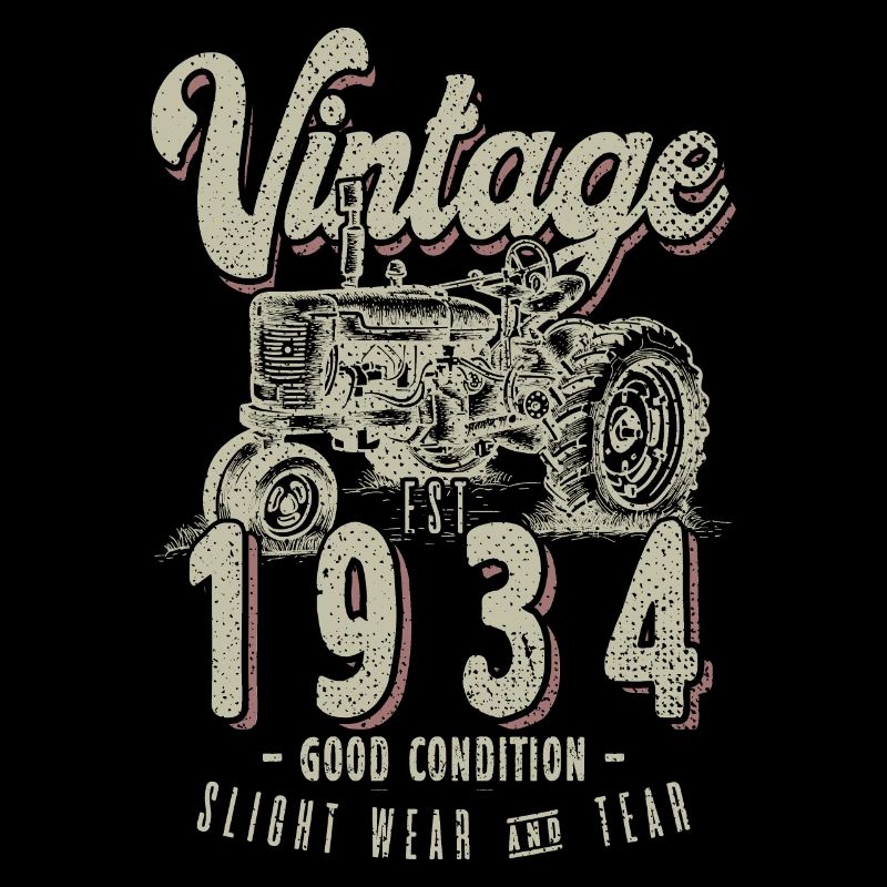 Oldtimer Traktor Farmer Geburtstag geboren 1934
