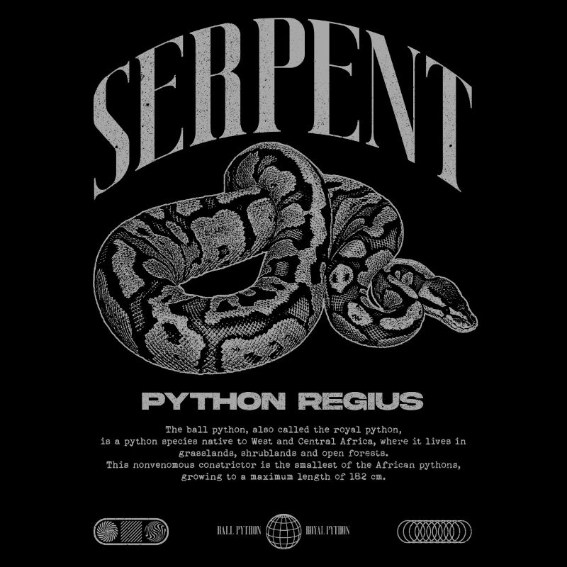 Ball Python Gardien de Reptiles Moderne Streetwear