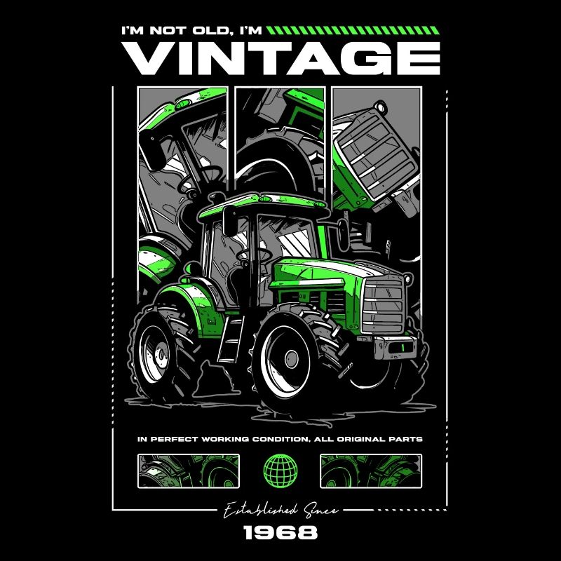 Oldtimer Traktor Bauer Geburtstag Jahrgang 1968