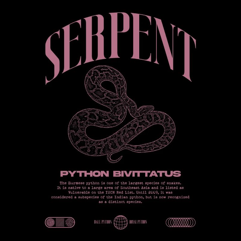 Burmese Python Modern Reptile Keeper Streetwear