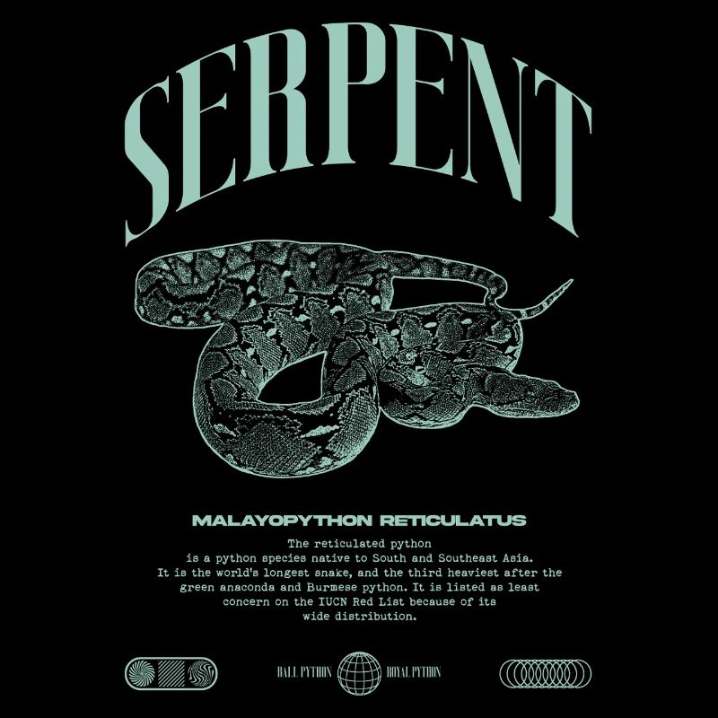 Gardien de reptiles python réticulé Streetwear