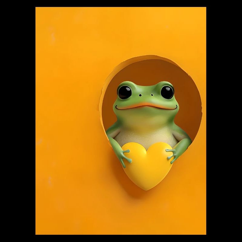 Frosch Herz Lustig Geschenk