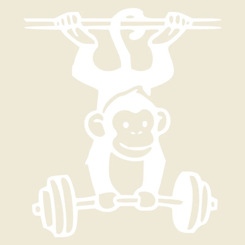 Primate Power - Monkey Weightlifting (White)