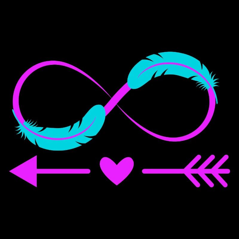 Infinity Sign Love Bow and Feather
