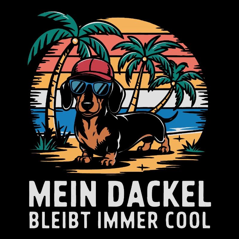 Mein Dackel ist Cool - mit Sonnenbrille am Strand