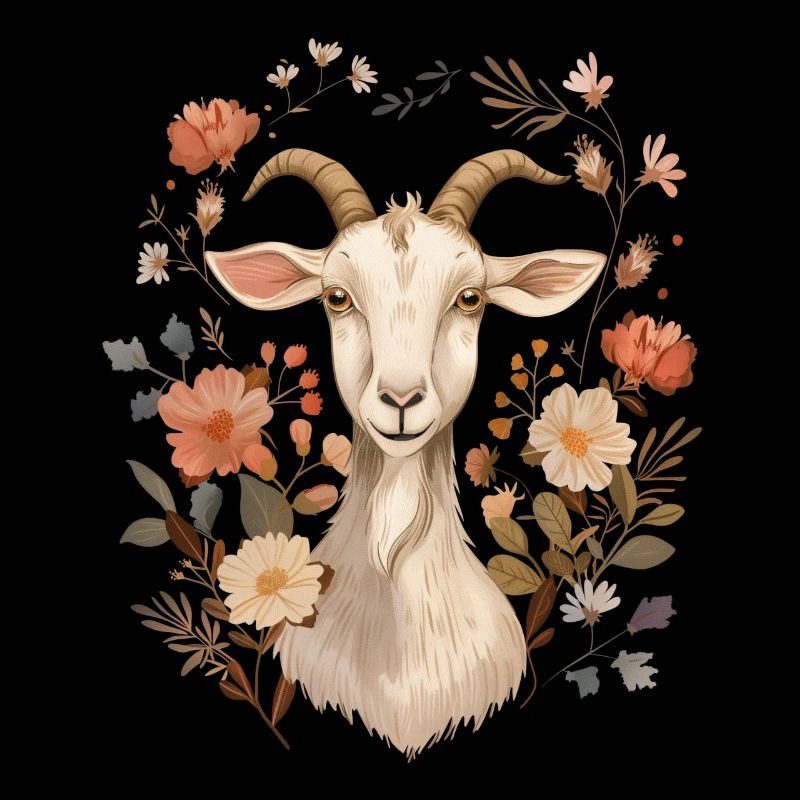Ziege Blumen Geschenk