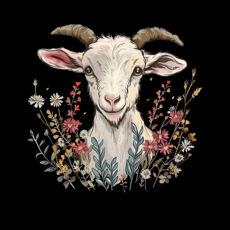 Ziege Blumen Geschenk