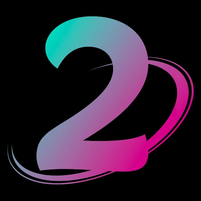 Numéro 2 multicolore