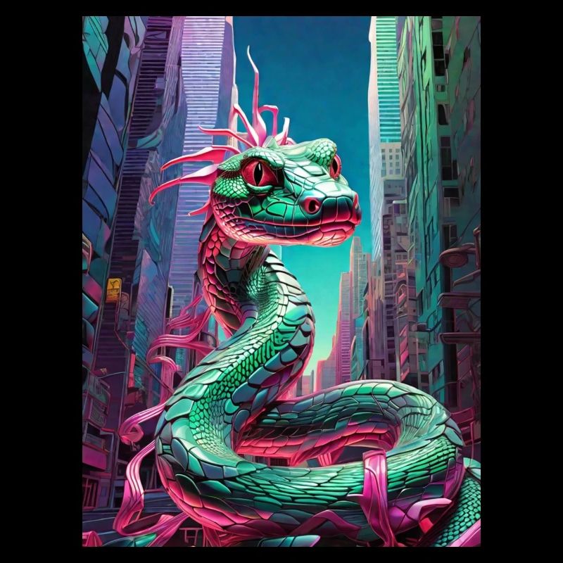 serpent sur la ville