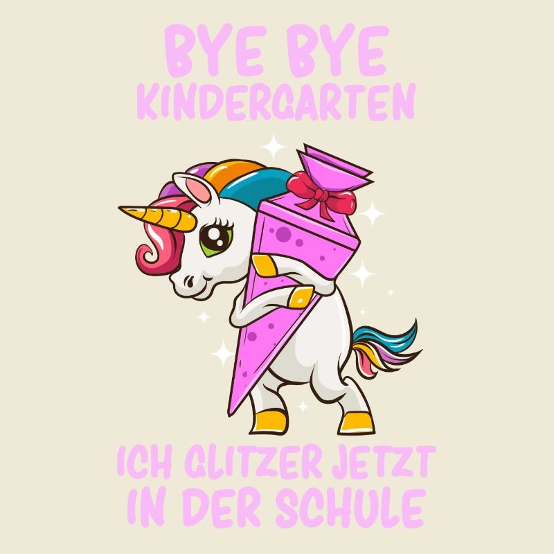 Scolarisation Écolier Bye Bye Kindergarten Einhorn