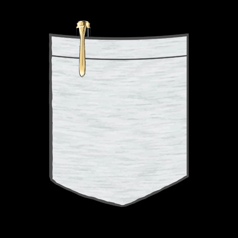 Chest pocket with ballpoint pen