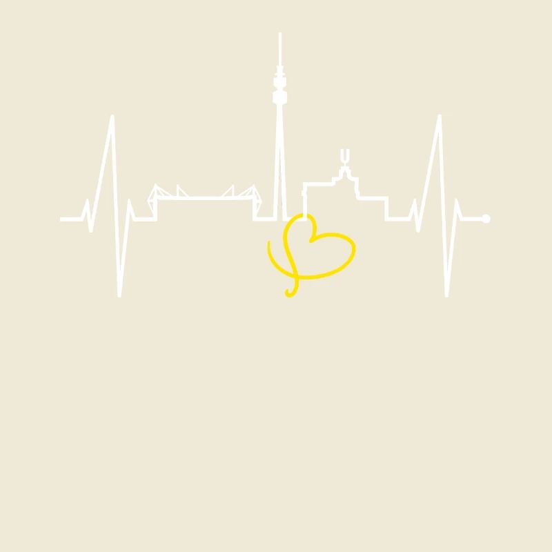 Dortmund Skyline Heartbeat Stadium Fan Dortmunder