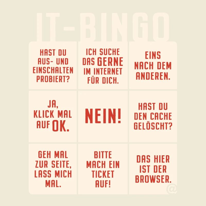 IT Support Bingo Service Desk IT Helpdesk Sysadmin