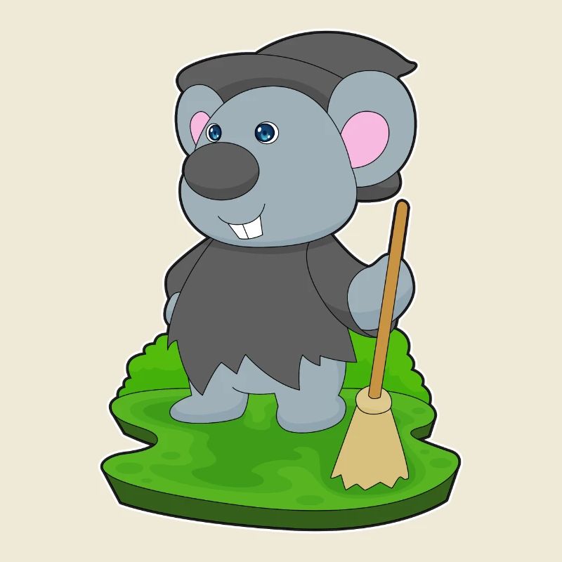 Mouse Witch Broom