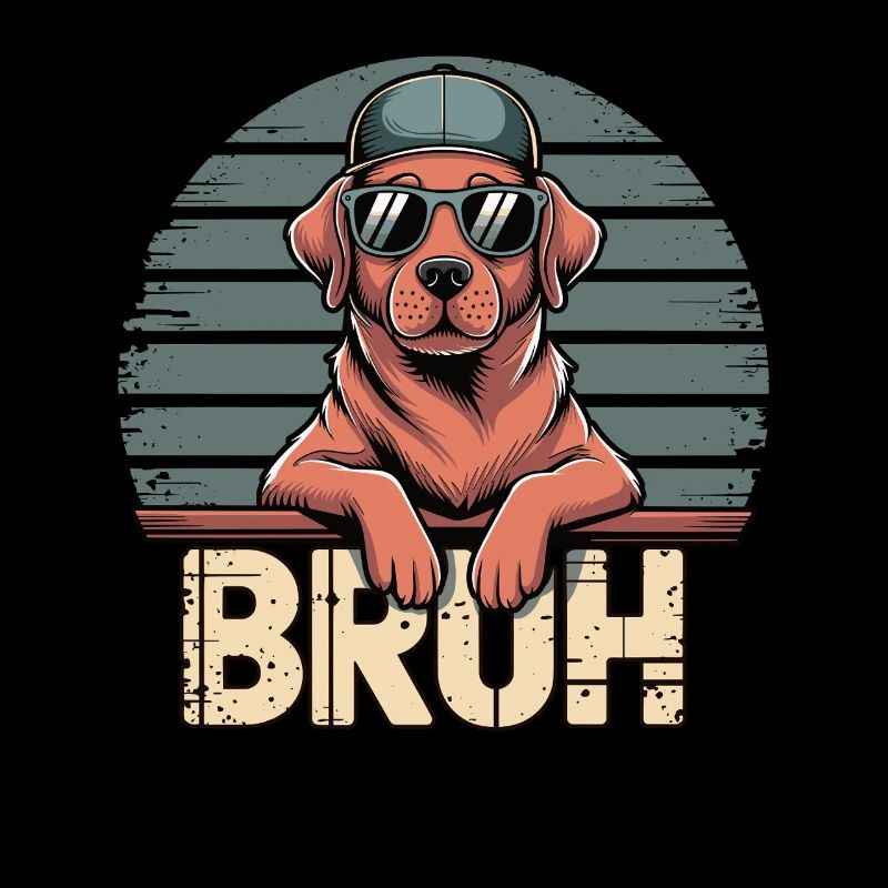 Lässiger Labrador mit Sonnenbrille und Cap