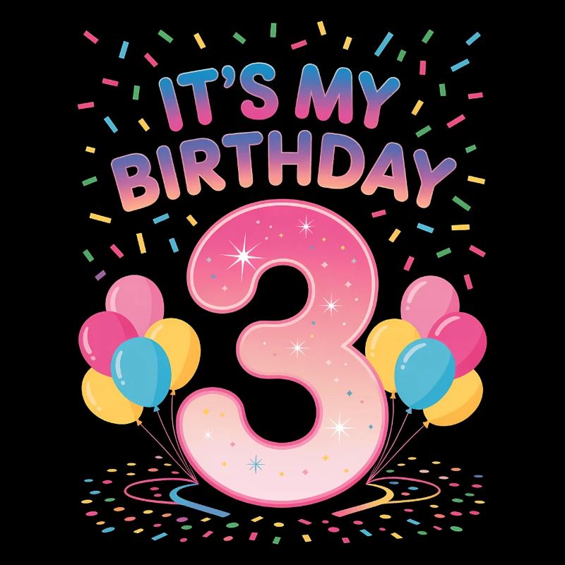 3 Jahre Mädchen It’s My Birthday Kinder Geburtstag