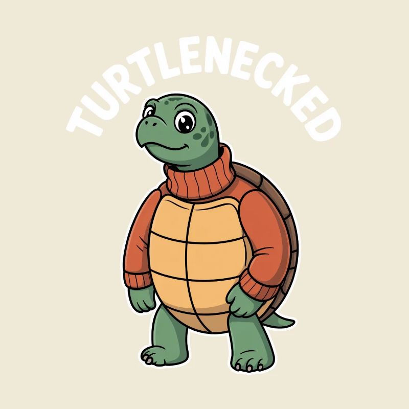 Turtlenecked drôle tortue jeu de mots