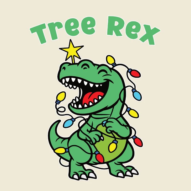 Imprimé élégant avec le sapin de Noël Dino « Tree Rex »