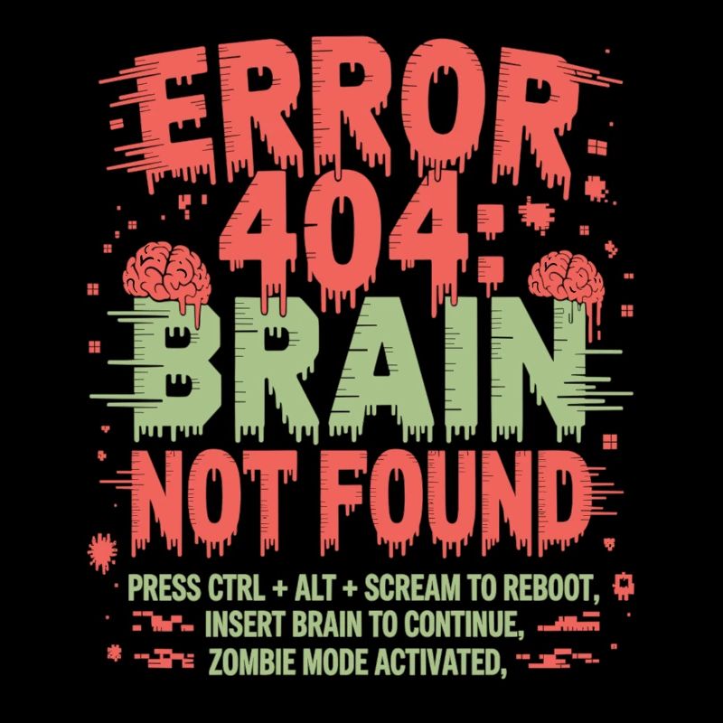 Error 404 Gehirn nicht gefunden Zombie