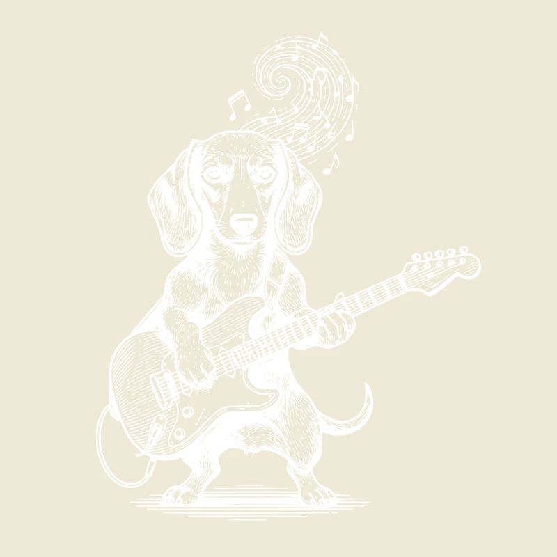 Dachshund Guitar Playing Dog