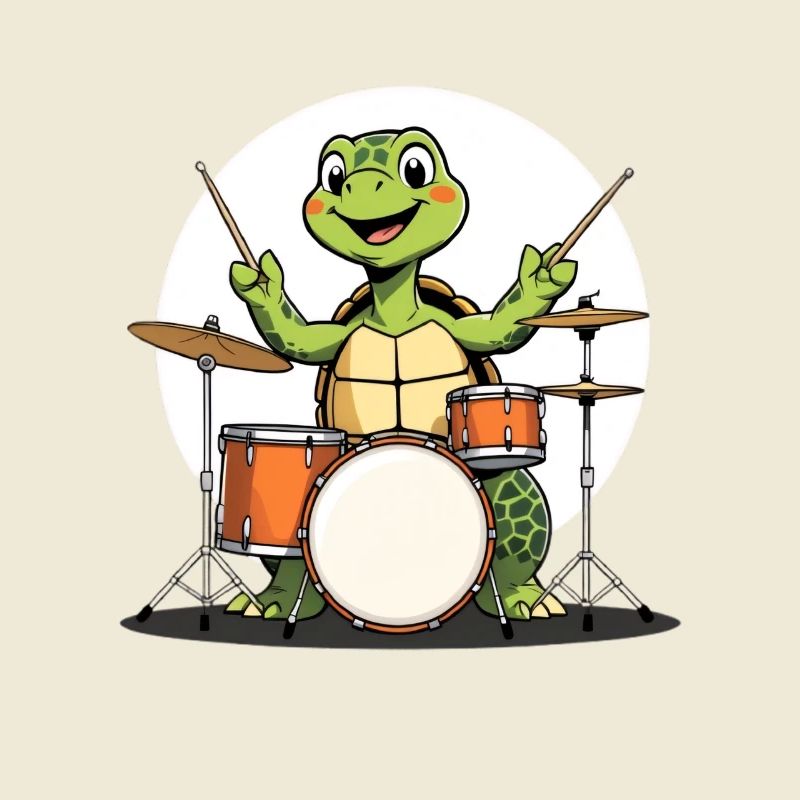 Schildkroete am Drumset