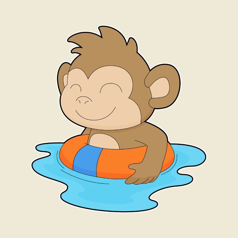 Affe Schwimmen Schwimmring Sommer