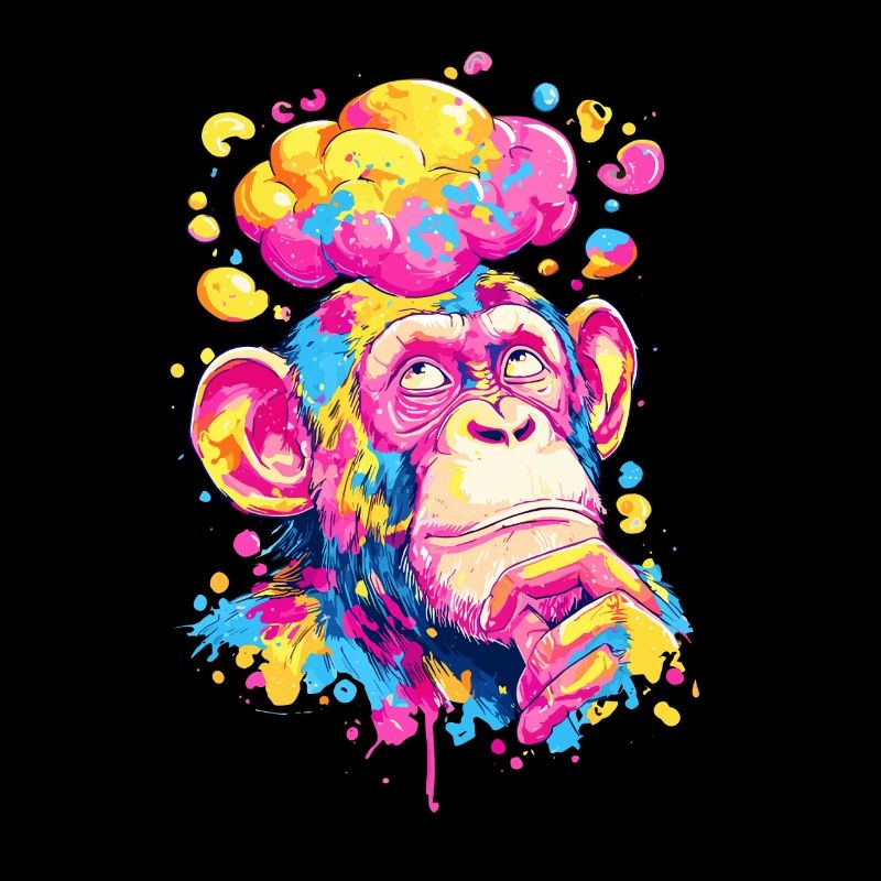 Singe coloré des Couleurs Rush