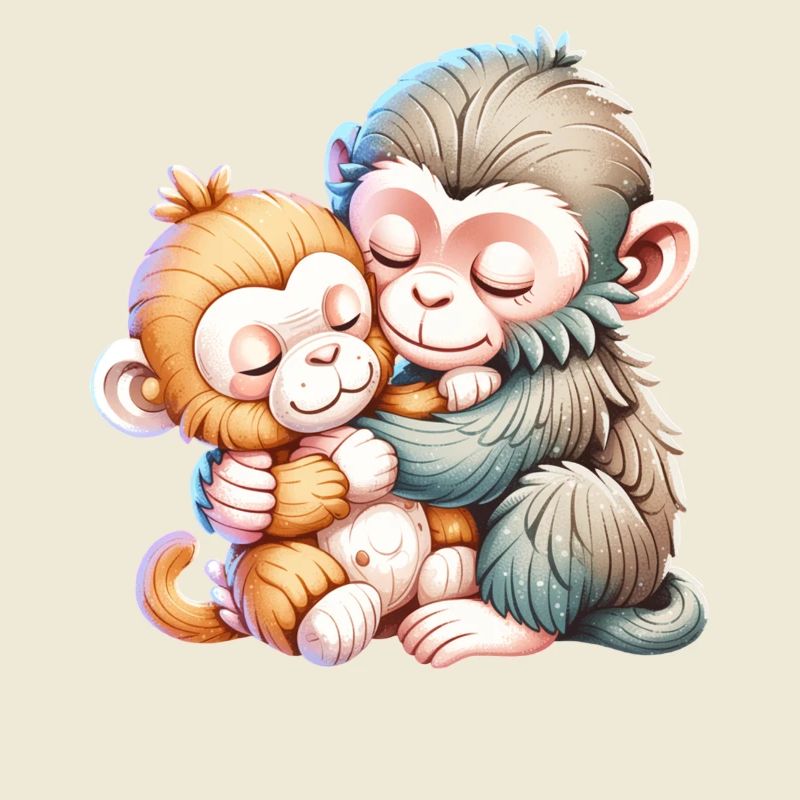 Duo de Singes Câlins