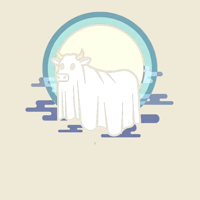 Vache lunaire à l’arc de brouillard