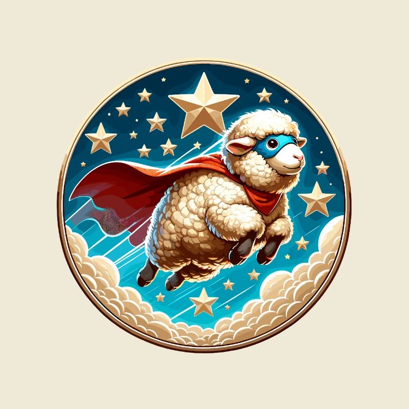 Schaf Superheld Schäfchen Wolle Held