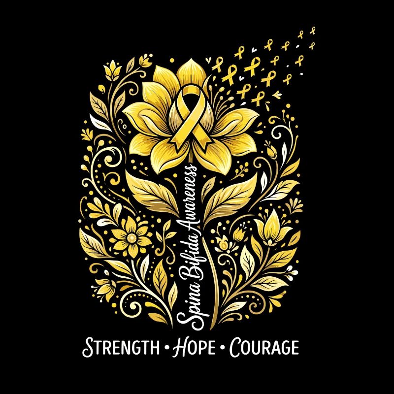 Golden Flower Wreath Strength Hope Courage