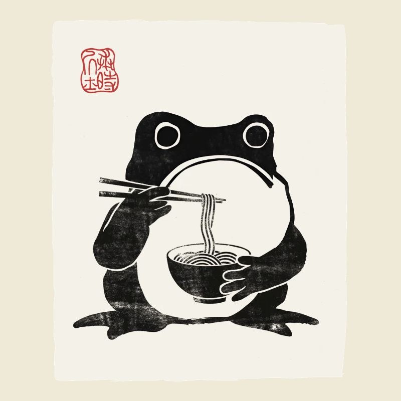 Japanese Grumpy Frog Ramen Noodle Feast
