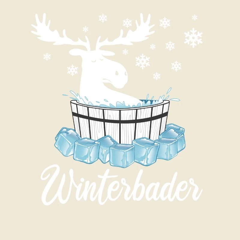 Elch Winterbader Eisbaden Eisbad Spruch