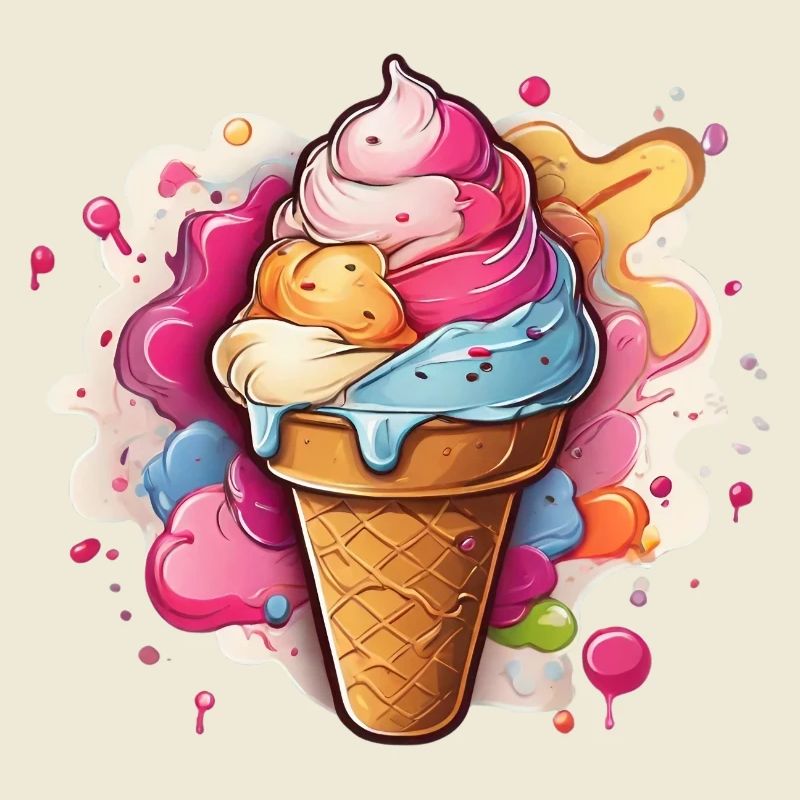 Leckeres buntes Softeis