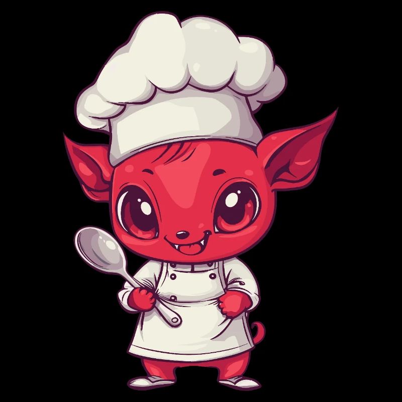 Cooking devil with spoon