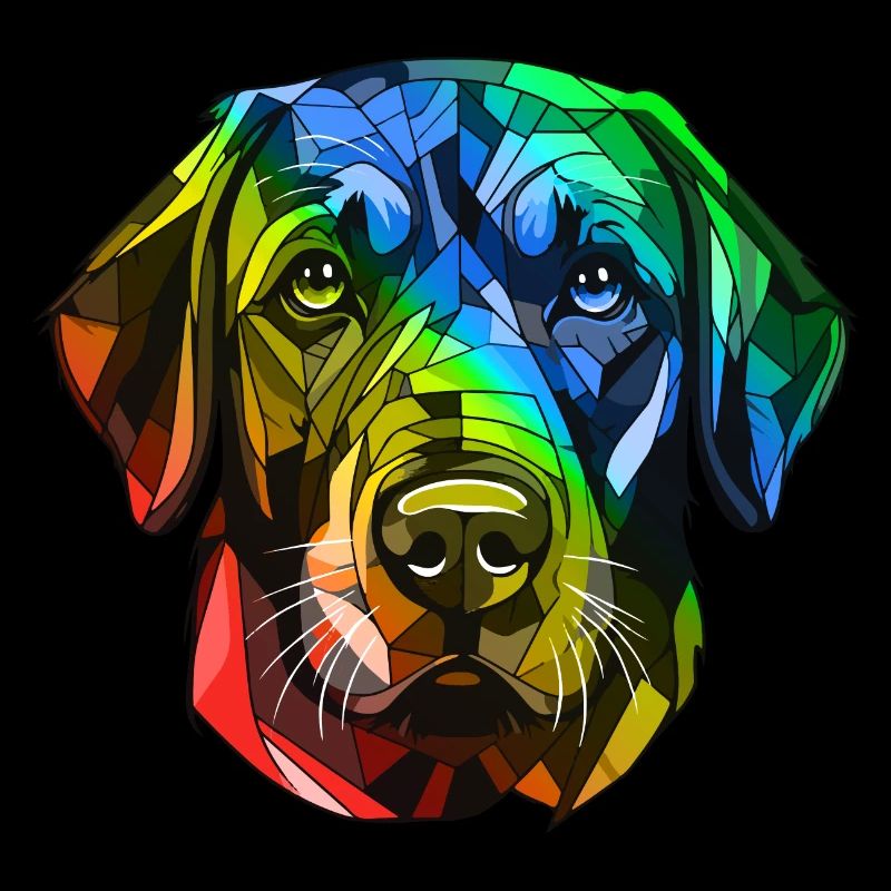 Labrador Dog Head Colorful