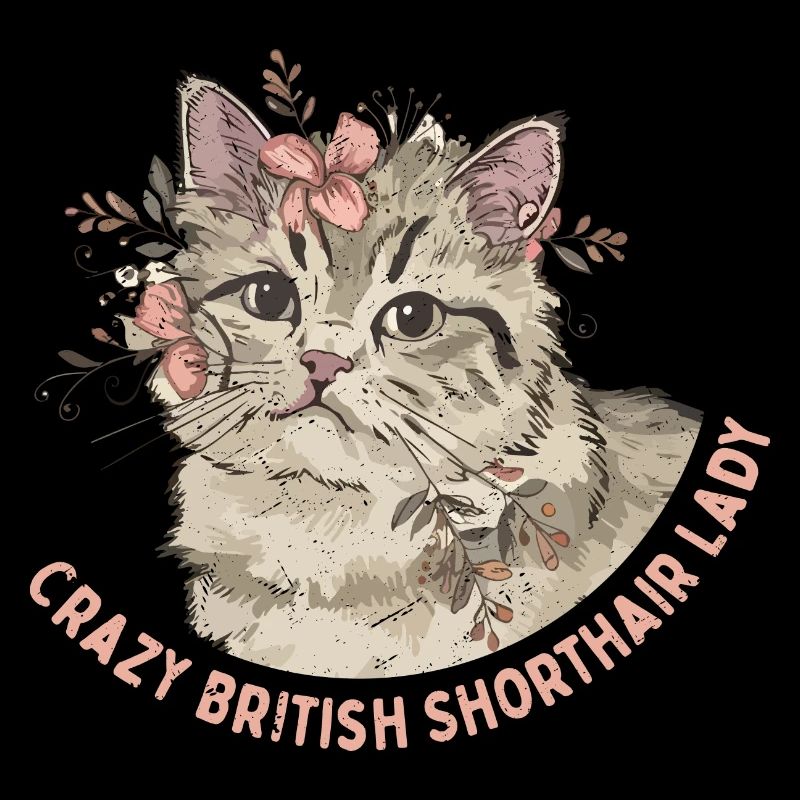 Crazy British Shorthair Lady Mère Chaton Chat