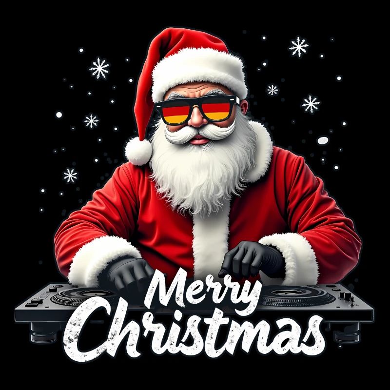 DJ Santa Claus Weihnachtsmann - deutsche flagge