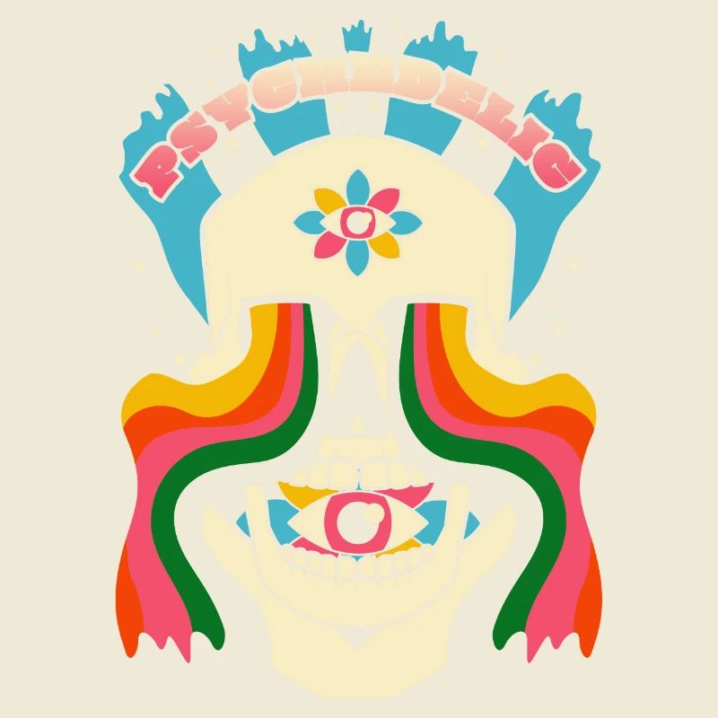 Psychedelic Skull Psychedelic Graphic